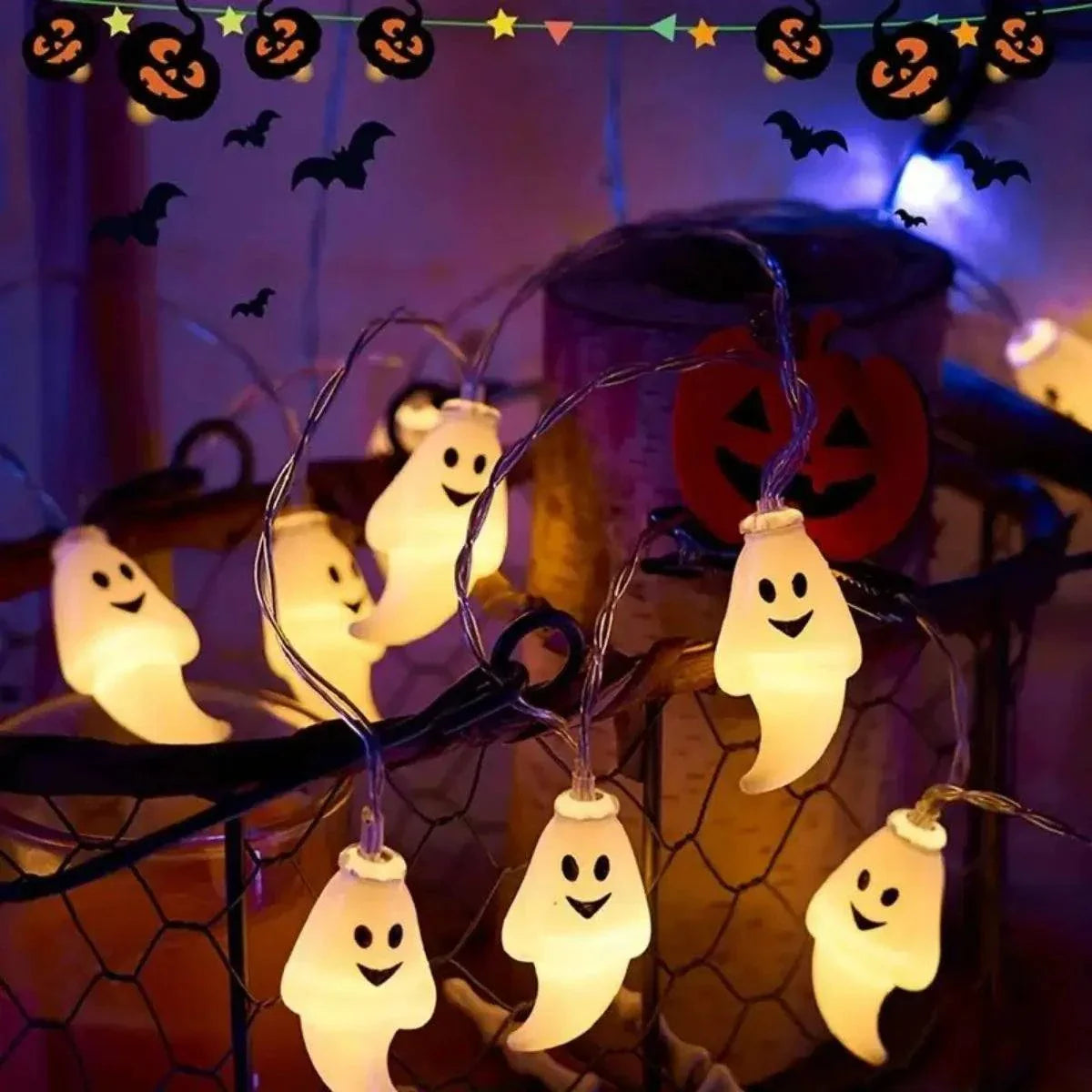 Halloween Ghost Decoration String Lights, Battery Powered