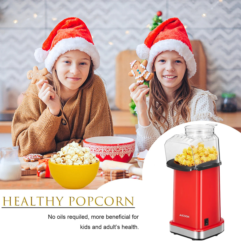Popcorn Maker, 1400W Hot Air Popcorn Popper with Butter Melting Tray, 18 Cup Popcorn Machine for Party & Movie Night, No Oil Healthy Snack