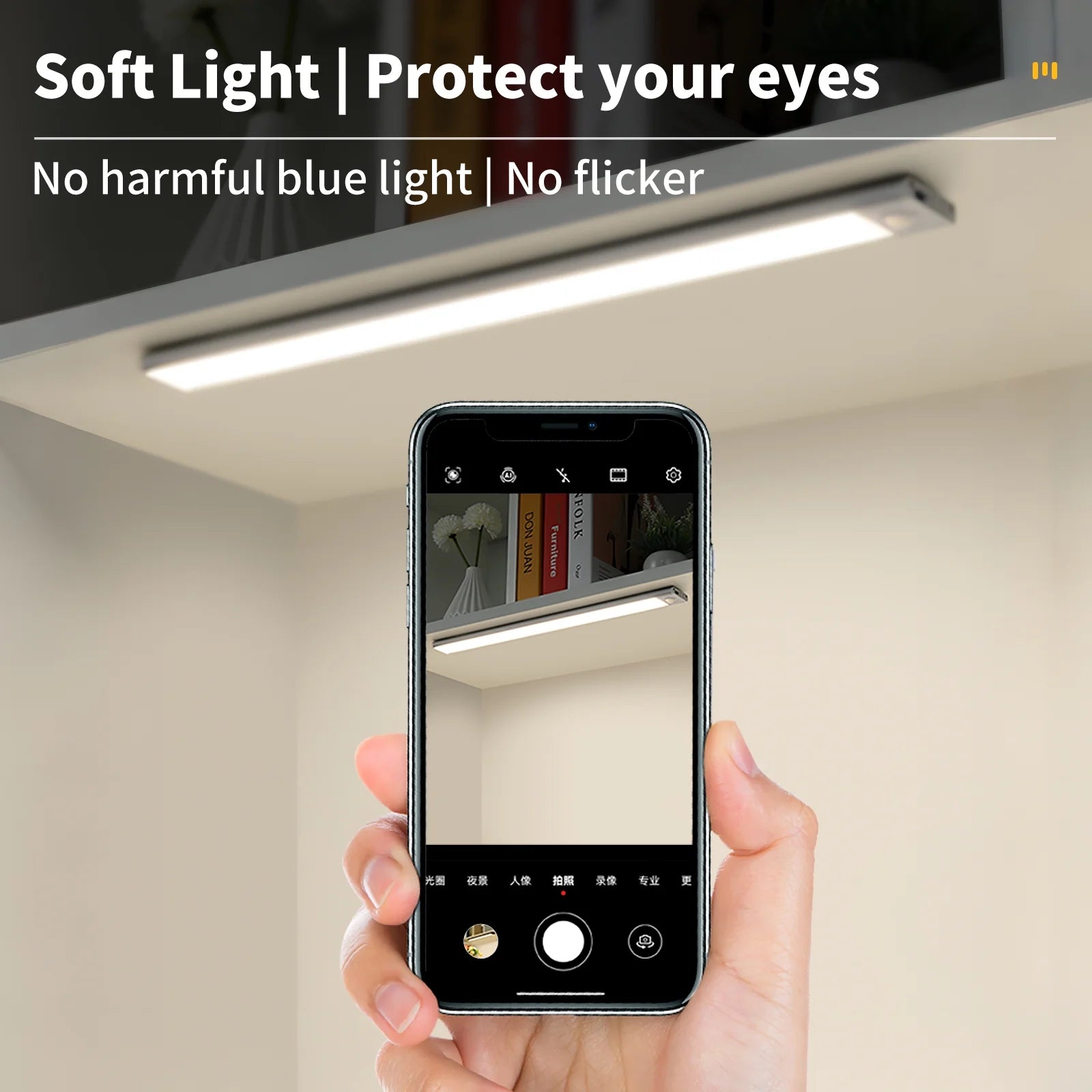 Under Cabinet Lighting Wireless 16 Inches, 108 LED Rechargeable Motion Sensor Light Indoor with 3 Color Temps & Dimming, Closet Lights Motion Sensored for Kitchen, Pantry, Stairs, 2 Pack