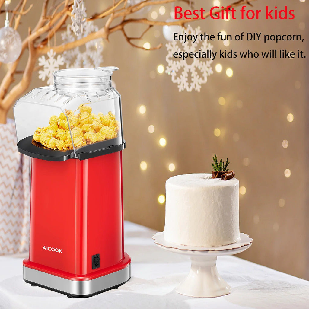 Popcorn Maker, 1400W Hot Air Popcorn Popper with Butter Melting Tray, 18 Cup Popcorn Machine for Party & Movie Night, No Oil Healthy Snack